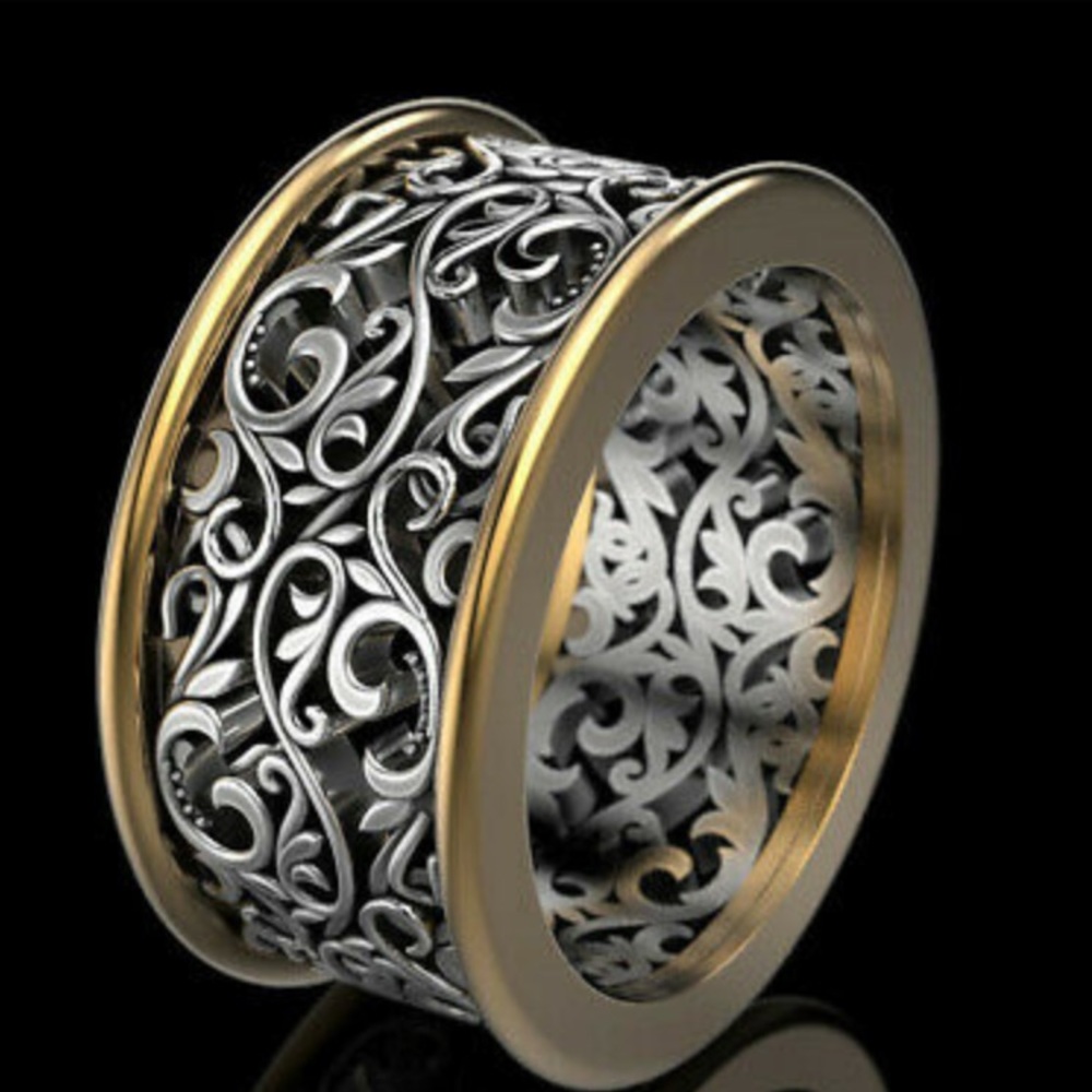 New Two tone sterling silver Ring